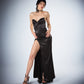 Suri Black Satin Strapless Gown