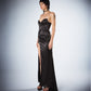 Suri Black Satin Strapless Gown