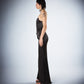 Suri Black Satin Strapless Gown