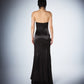 Suri Black Satin Strapless Gown
