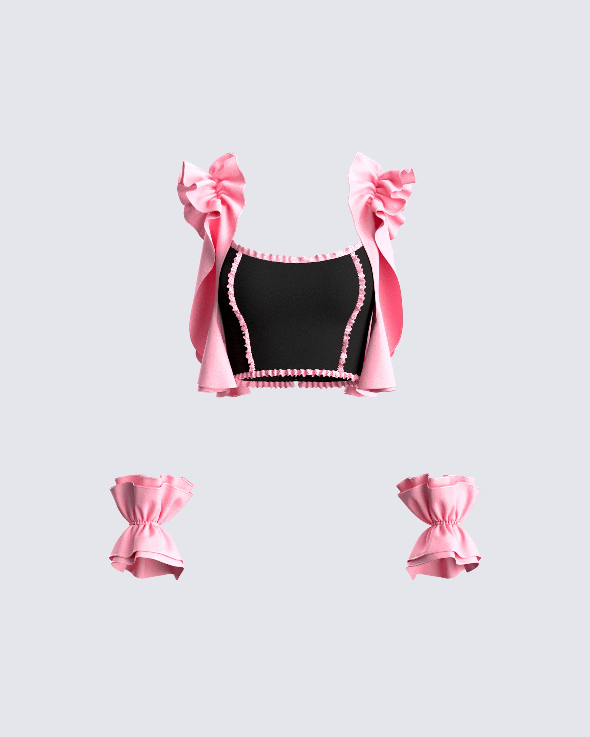 Gabriela Multi Ruffle Top & Cuffs 3d product front