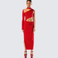 Gabrielle Red Jersey Midi Dress model front