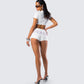 Gaia White Graphic Mini Short