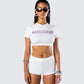 Gaia White Rhinestone Top model front