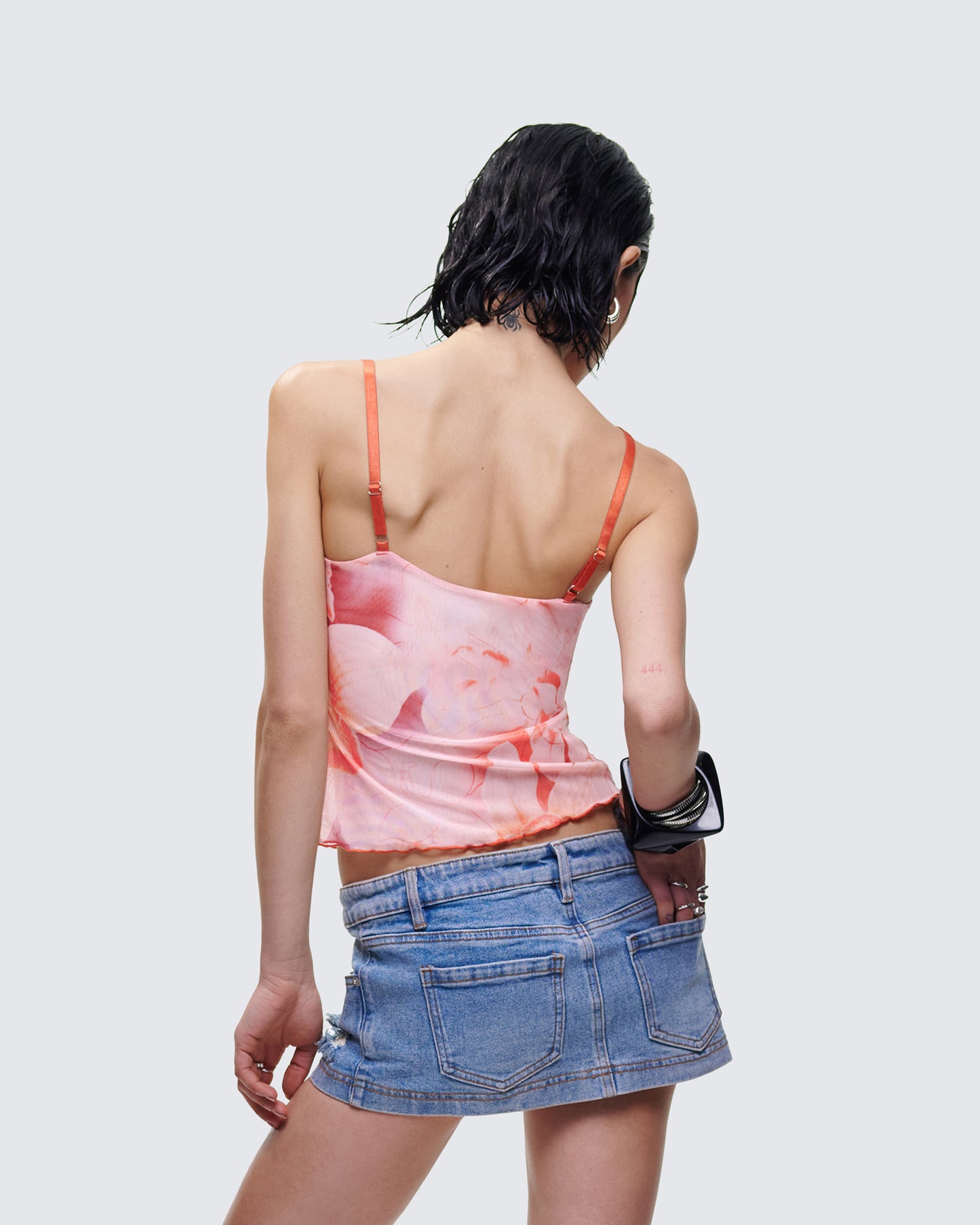 Galiana Peach Charm Cut Out Cami Top