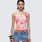 Galiana Peach Charm Cut Out Cami Top model front