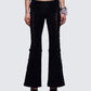Genoveva Black Denim Lace Up Jeans model front