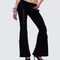Genoveva Black Denim Lace Up Jeans