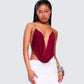 Ginger Burgundy Backless Cowl Top