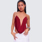 Ginger Burgundy Backless Cowl Top