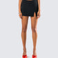 Gloria Black Crepe Mini Skort model front