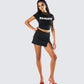 Gloria Black Crepe Mini Skort