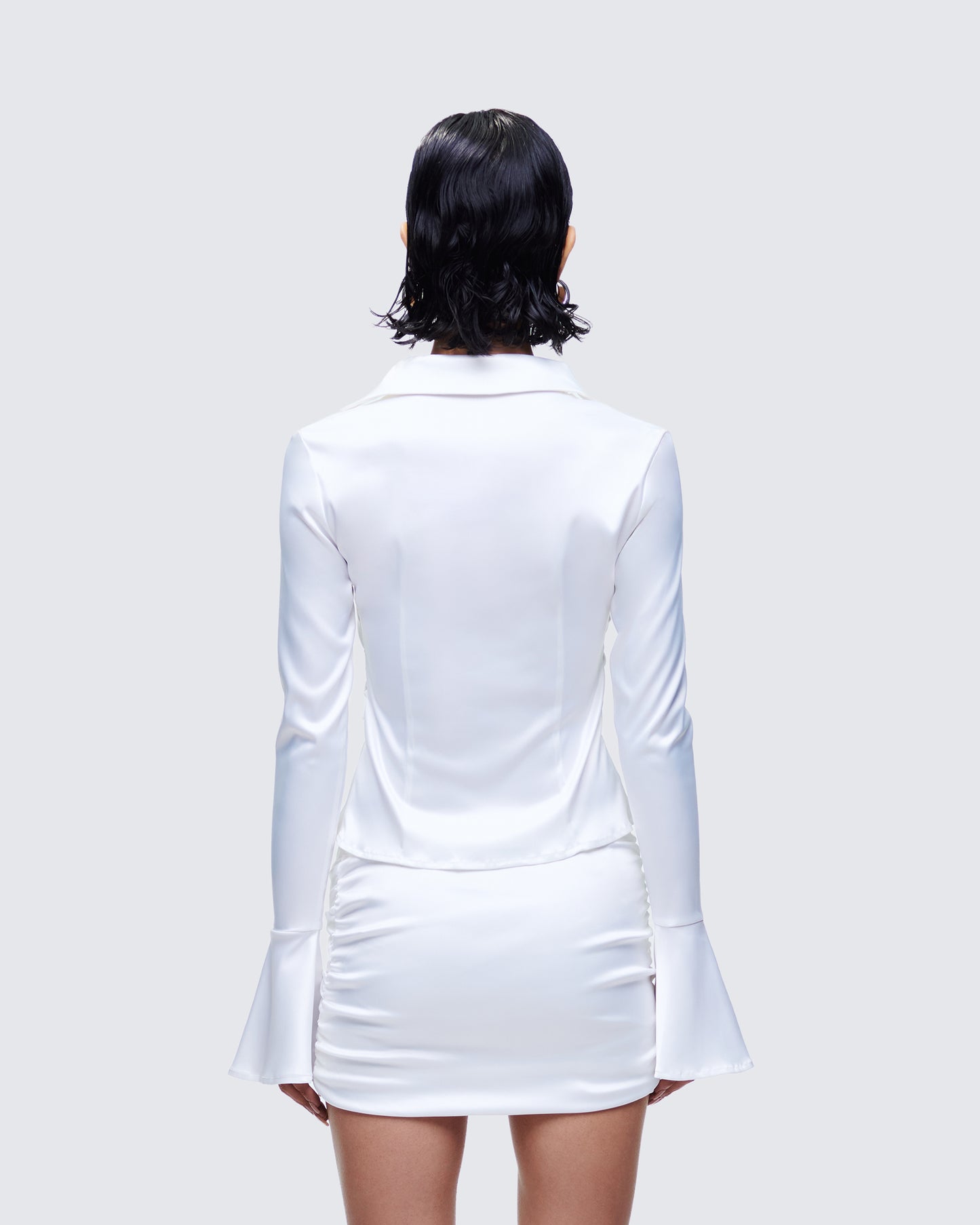 Grace White Satin Shirt