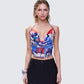 Gretchen Collage Print Cowl Top model front