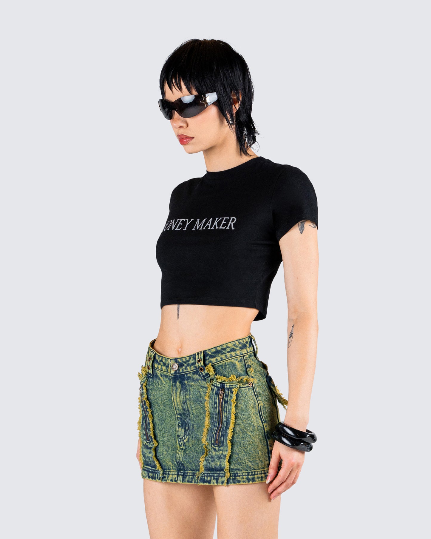 Gwendolyn Black Jersey Graphic Top