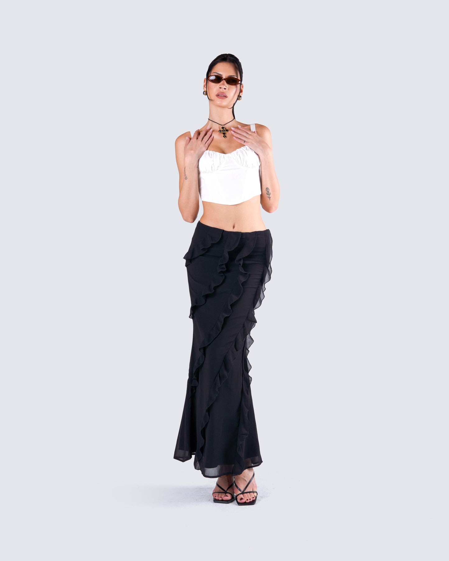 Sissy Black Ruffle Maxi Skirt