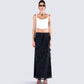 Sissy Black Ruffle Maxi Skirt model front