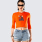 Hadleigh Orange Graphic Tee model front