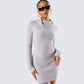 Hala Grey Cowl Neck Sweater Dress