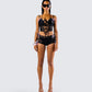 Halsey Black Lace Set model front