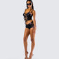Halsey Black Lace Side Tie Short