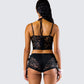 Halsey Black Lace Tie Front Top