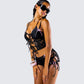 Halsey Black Lace Tie Front Top