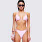 Halsey Pink Triangle Bikini Top model front
