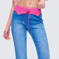 Hara Blue Low Rise Foldover Jean