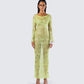 Hartley Green Open Knit Maxi Dress model front