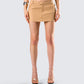 Harwell Tan Twill Mini Skirt model front