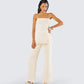 Havanah Ivory Tweed Strapless Top