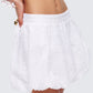 Hedi White Eyelet Bubble Mini Skirt