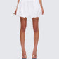 Hedi White Eyelet Bubble Mini Skirt model front