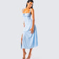 Hera Blue Corset Midi Dress