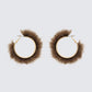 Huntleigh Brown Fur Hoop Earrings