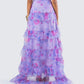 Ida Purple Floral Organza Maxi Skirt