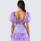 Ida Purple Floral Organza Top