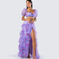 Ida Purple Floral Organza Top