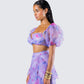 Ida Purple Floral Organza Top
