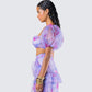 Ida Purple Floral Organza Top