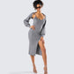 Ilana Grey Rib Shrug Sweater Top