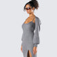 Ilana Grey Rib Shrug Sweater Top