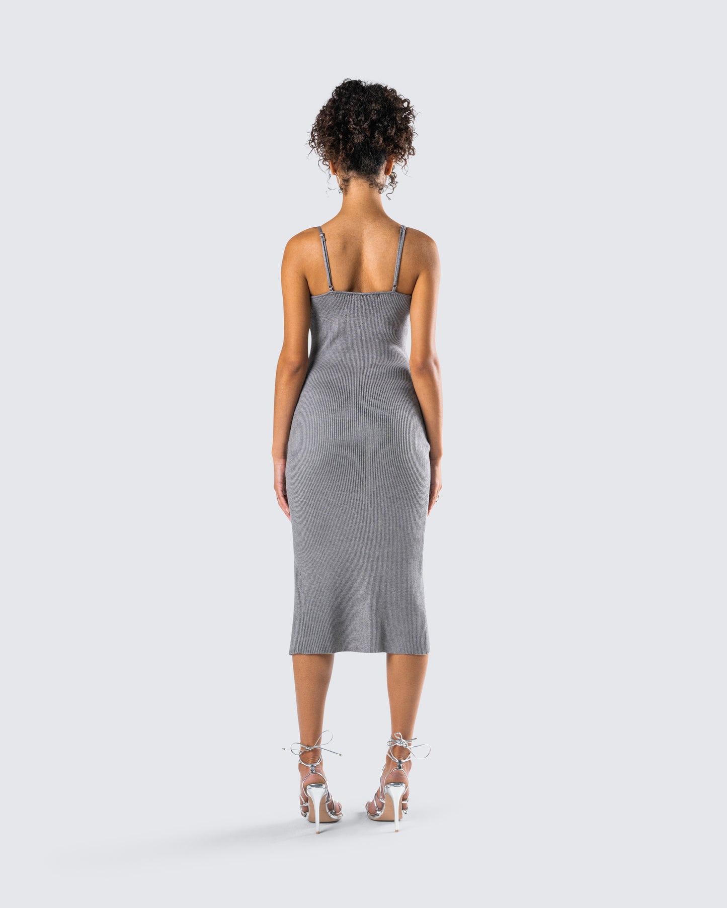 Ilana Grey Rib Sweater Dress