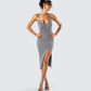Ilana Grey Rib Sweater Dress