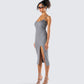 Ilana Grey Rib Sweater Dress