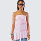 Ilona Pink Jersey Satin Tie Top model front