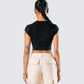 Ilse Black Aquarius Rhinestone Top