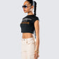 Ilse Black Aquarius Rhinestone Top