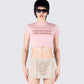Imaan Pink Jersey Graphic Top model front